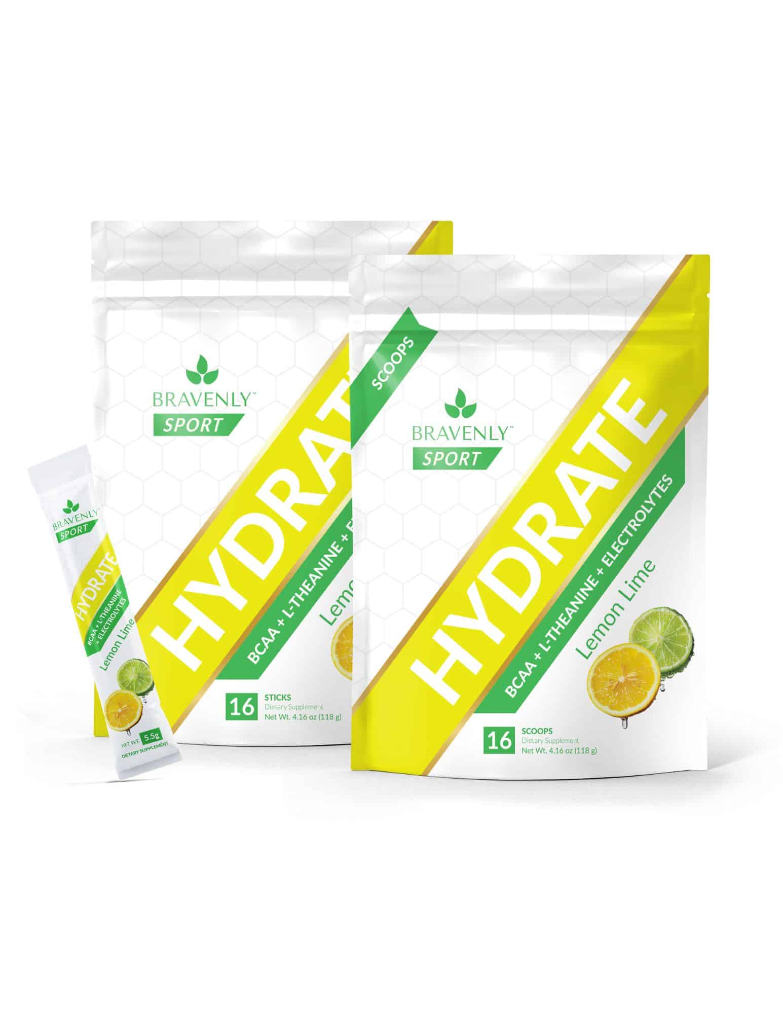 Bravenly Sport - Hydrate (BCAA + L-Theanine + Electrolytes) Lemon Lime